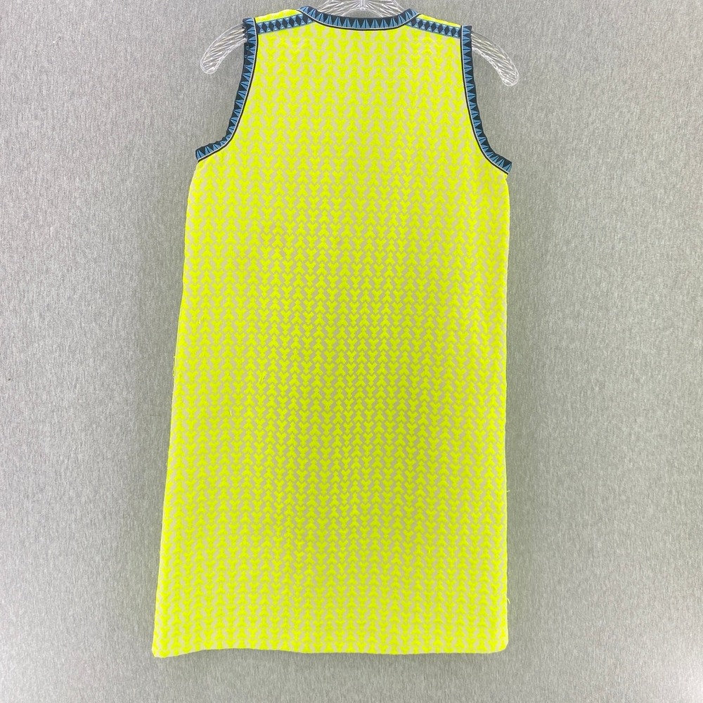 J Crew Women Preppy Coastal Shift Dress Womens 00 Yellow‎ Geometric Sleeveless - Picture 3 of 6